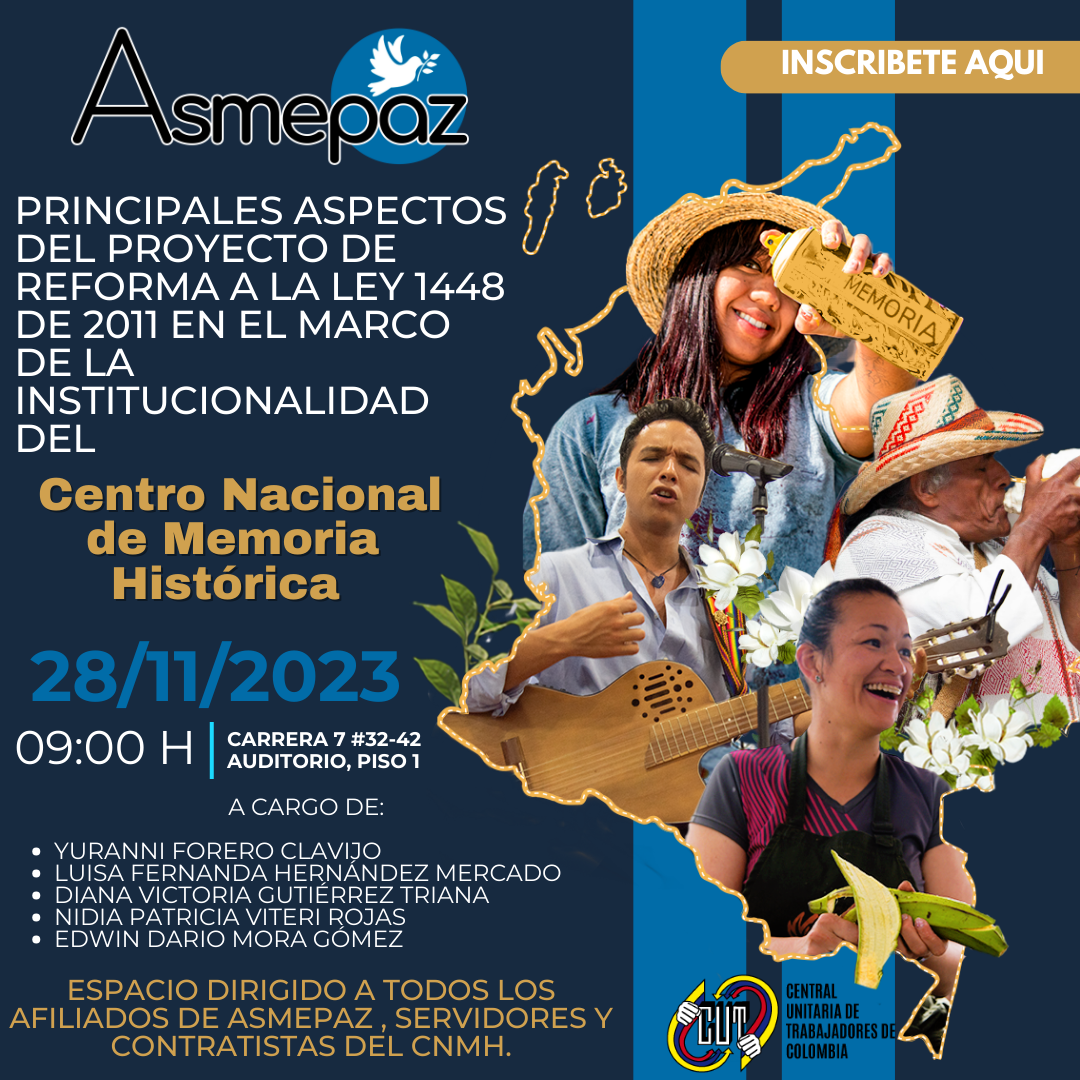 Invitación a la capacitación sobre principales aspectos de la reforma a la Ley 1448 de 2011, que se proponía en 2023