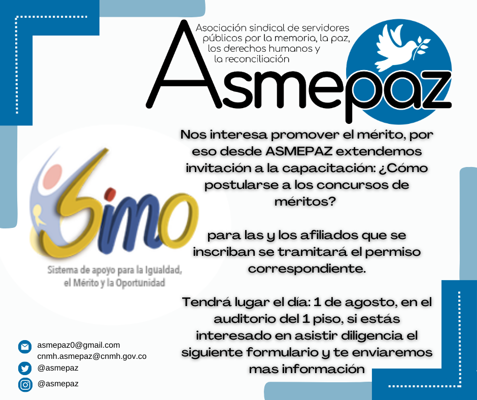 Invitación a la capacitación sobre el SIMO y oportunidades de trabajo a través de concursos de méritos