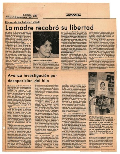 Periódico sobre desapariciones forzadas